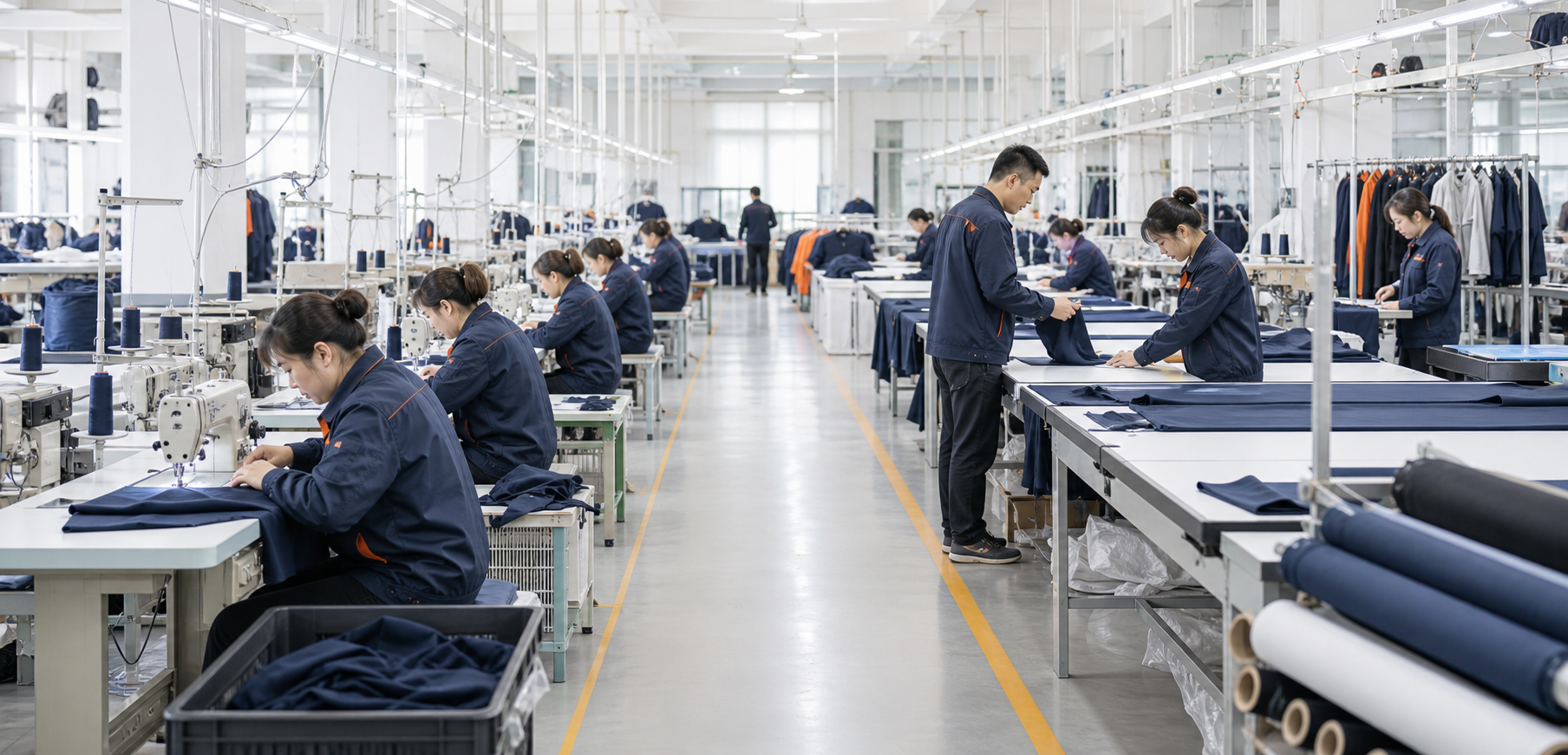 易展鸿图服装厂生产车间